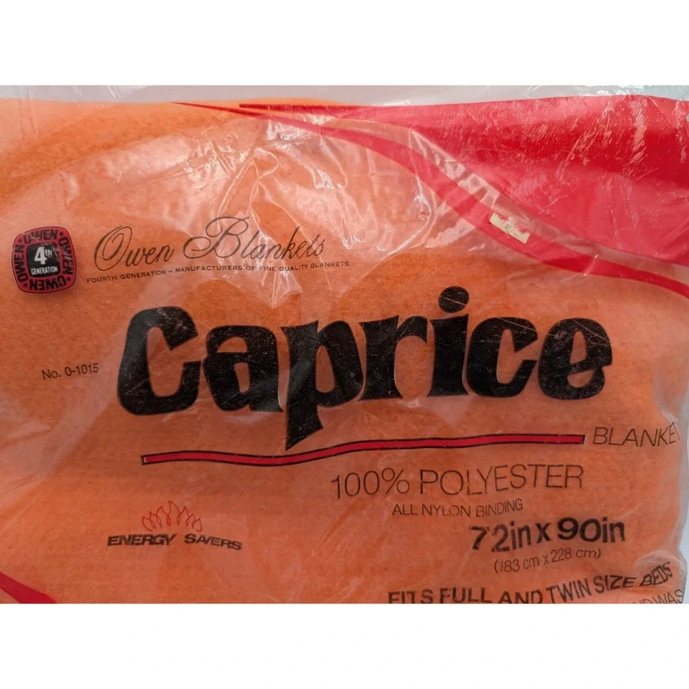 Caprice Orange Blanket 72x90 Inch Full Twin‎ 100% Polyester Sealed USA